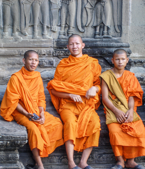  Buddhist Monks at Angkor Wat 