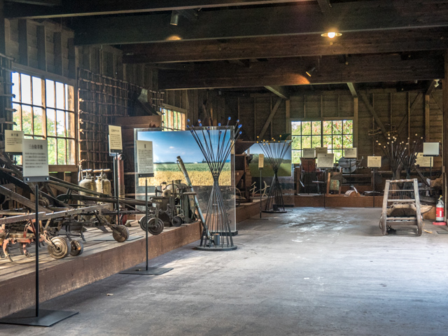 Storage Shed housing farm implements