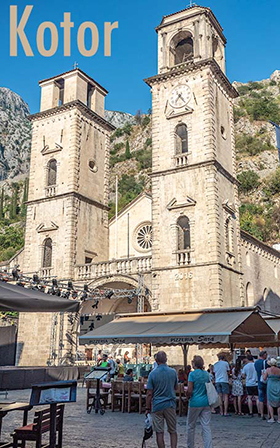 Kotor is located in Kotor Bay on the highly
        indented coast of Montenegro 