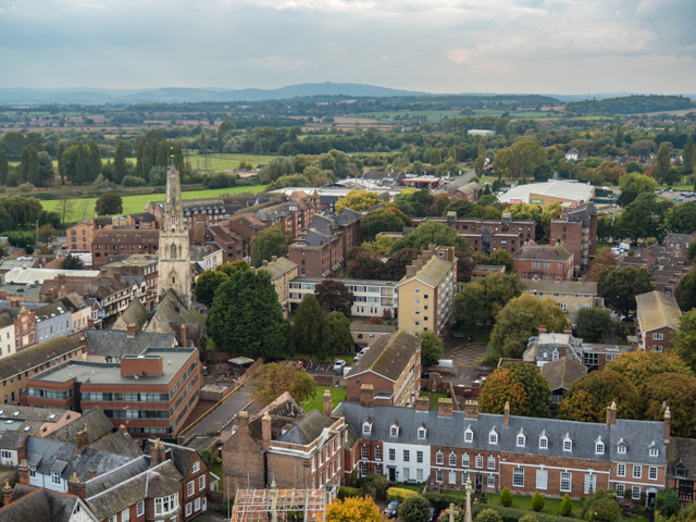  View from the Bell Tower of Gloucester Cathedral 