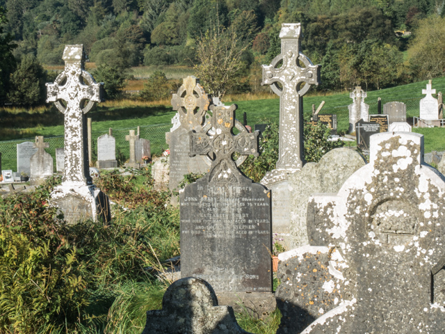 Celtic Crosses in Glendalough cemetary. 