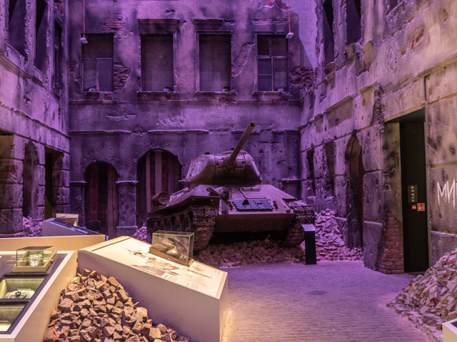 Soviet Tank Surrounded by Ruins 