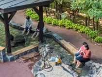 Foot bath at Jozankei Onsen,, near Sapporo, Hokkaido, Japan