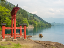  A caldera lake, it is  423 meters deep, the deepest lake in Japan.