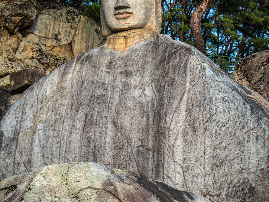 Buddha carved out of rock