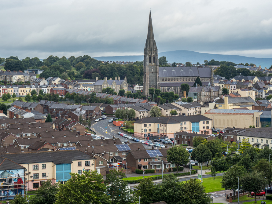 St Eugene's Cathedral from Derry Walls.