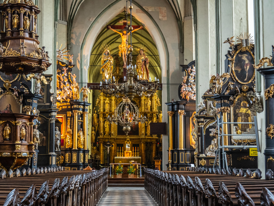 Altar of Church of St. Nicholas, Gdansk, Poland.