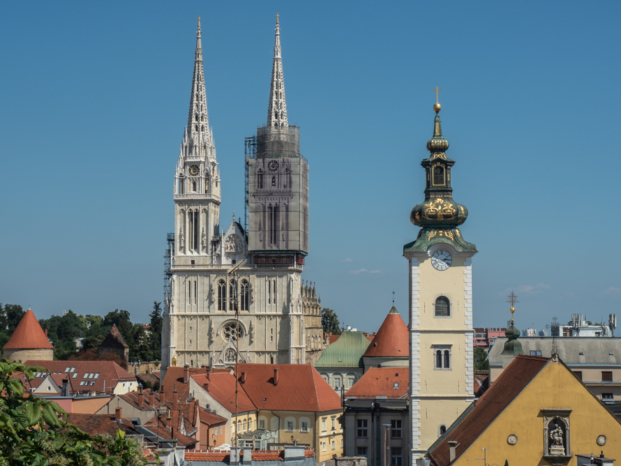 Zagreb Cathedral from the Panoramic View point of Zagreb city.